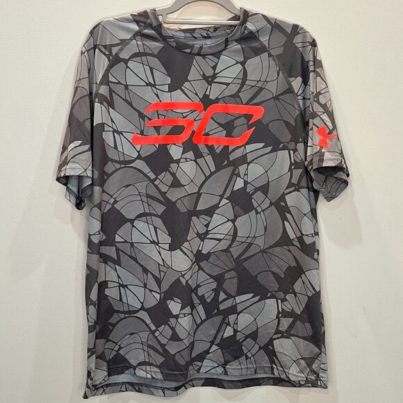 Under Armour Steph Curry Short Sleeve Shirt - Gray - Men's Size XL - Picture 1 of 4